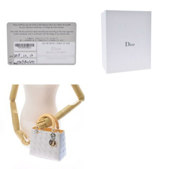 CHRISTIAN DIOR Lady Cannage Tricolor Lambskin Handbag - Picture 12 of 12